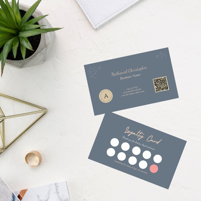 Simple elegant qr code business logo loyalty card (Creator Uploaded)