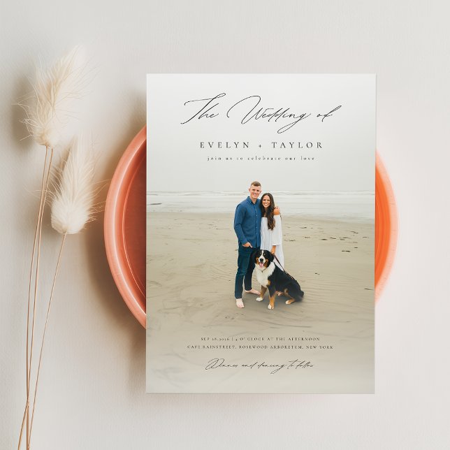 Simple Elegant QR Code Photo Destination Wedding Invitation (Creator Uploaded)