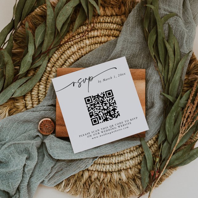 Simple Elegant QR Code RSVP Enclosure Card (Creator Uploaded)