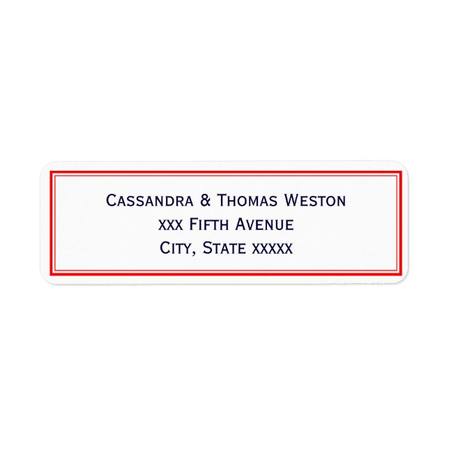 Simple Elegant Red Framed Address Label Return Address Label (Front)