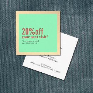 Simple Elegant Red Green Golden Salon Discount Card