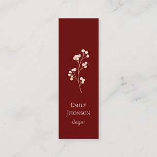 Simple Elegant Red Mini Business Card