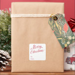 Simple Elegant Red Script Modern Christmas Square Sticker<br><div class="desc">Cute holiday gift label sticker featuring modern typography and a simple design with "Merry Christmas" in an elegant red script.  These gift tag stickers are sure to add a festive touch to your Christmas gifts.</div>