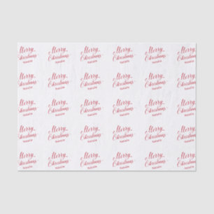 Simple Elegant Red Script Modern Christmas Tissue Paper