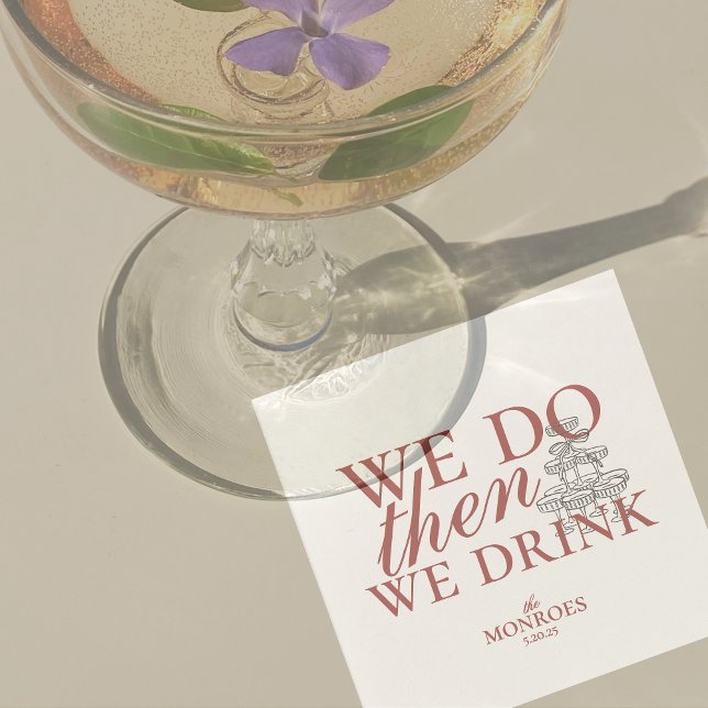 Simple Elegant Red Script Personalised Wedding Napkin (Luxury Classic Red Wedding Suite Theme with options to personalize for your special day.)