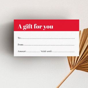 Simple Elegant Red White Beauty Gift Certificate