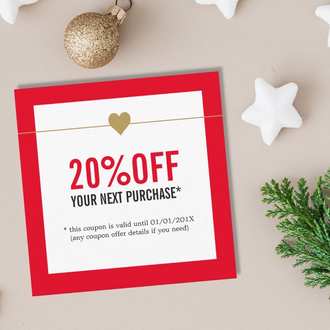 Simple Elegant Red White Beauty Salon Coupon (Creator Uploaded)