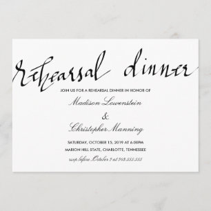 Simple Elegant Rehearsal Dinner Typography Wedding Invitation
