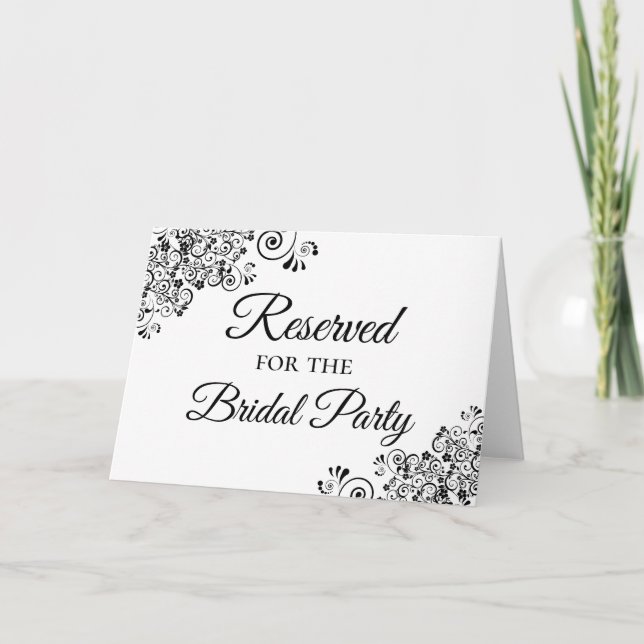 Simple Elegant Reserved for the Bridal Party Card (Front)