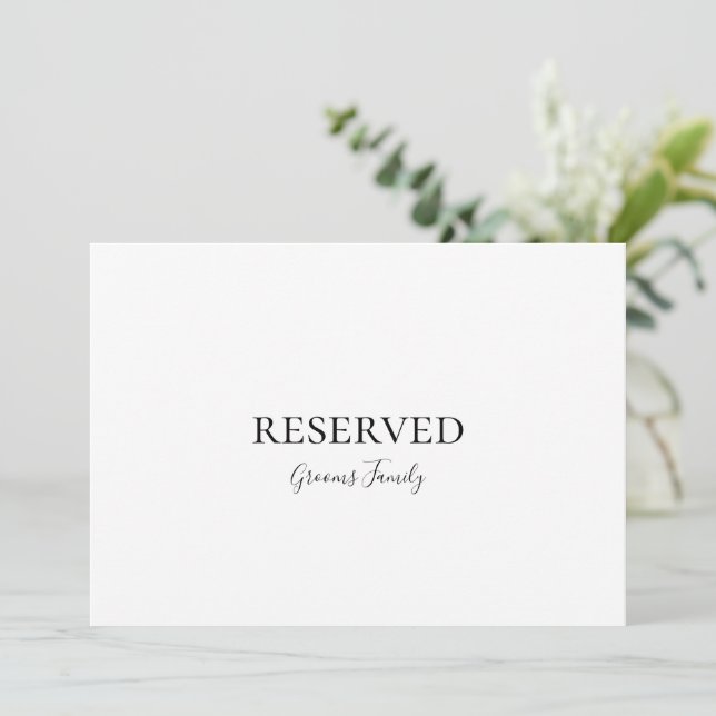Simple Elegant Reserved Sign (Standing Front)