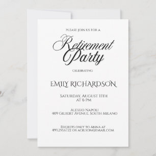 Simple Elegant Retirement Party Invitation