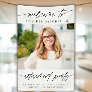 Simple Elegant Retirement Party Photo Welcome Banner