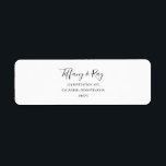 Simple Elegant Return Address Label<br><div class="desc">This simple elegant return address label is perfect for your modern minimalist black and white wedding. The design features minimal contemporary font accompanied by formal calligraphy. Keep it as is,  or choose to personalise it with your own artwork or photos!</div>
