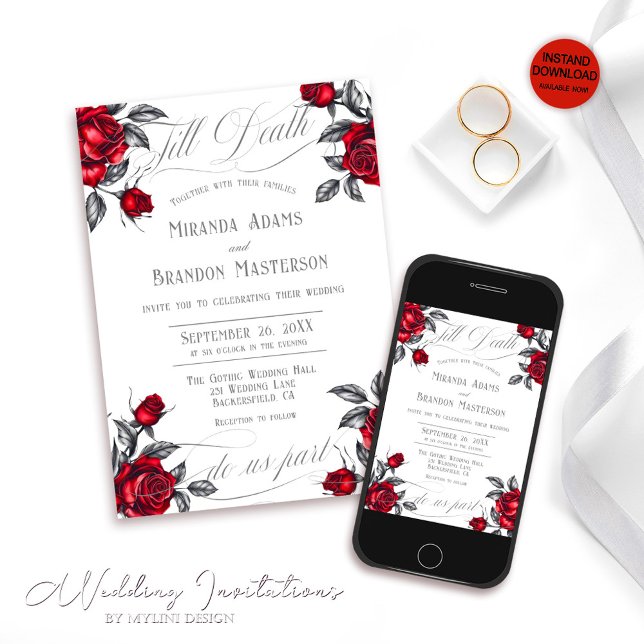 Simple Elegant Romantic Rose Floral Wedding Invitation (Creator Uploaded)