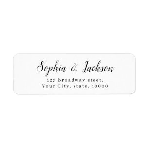 simple elegant romantic script return address return address label