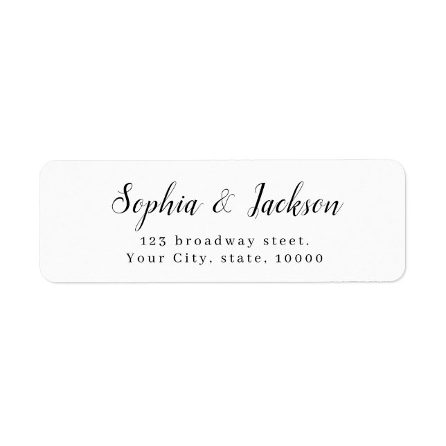 simple elegant romantic script return address return address label (Front)