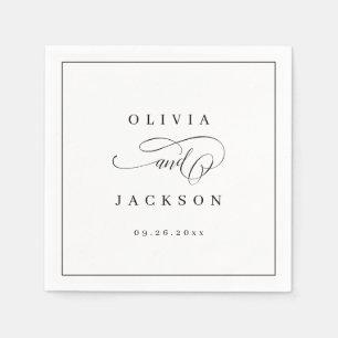 Simple elegant romantic script wedding napkins