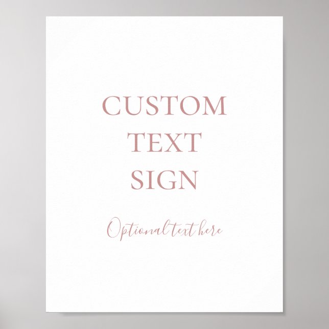 Simple Elegant Rose Gold Cards & Gifts Custom Sign (Front)