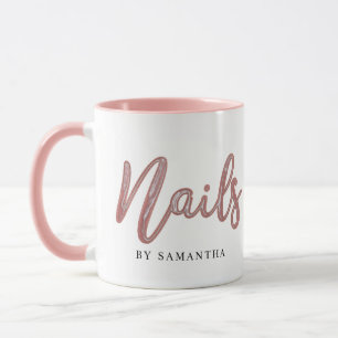 Simple Elegant Rose Gold Foil Nails Mug