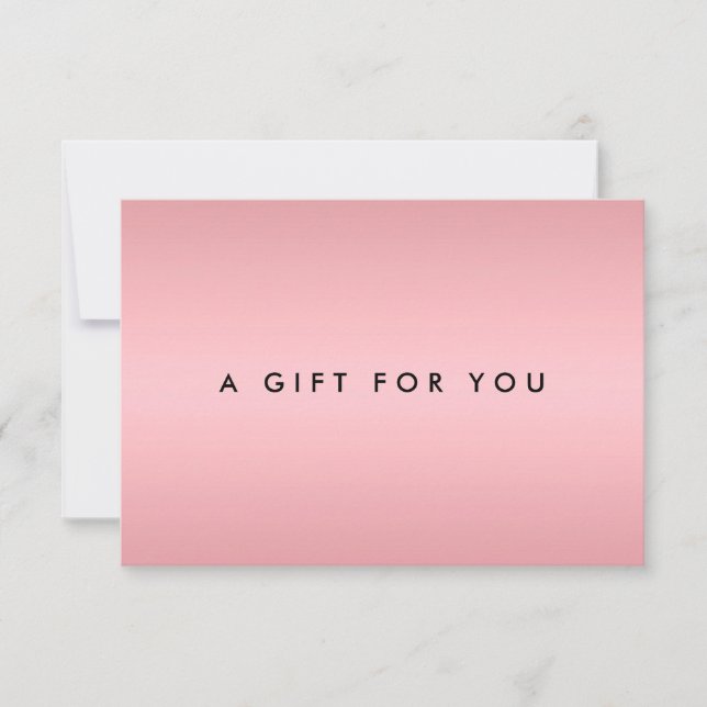Simple Elegant Rose Gold Gift Certificate (Front)