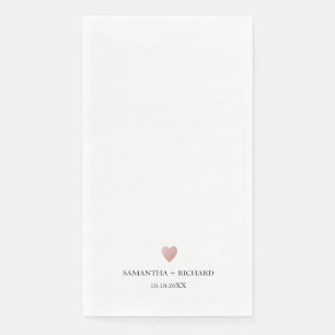 Simple Elegant Rose Gold Heart Wedding Napkin