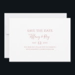 Simple Elegant Rose Gold Horizontal Save the Date<br><div class="desc">This simple elegant rose gold horizontal save the date is perfect for your classic modern minimalist rose gold wedding. Design features classic vintage minimal chic contemporary blush gold font and delicate romantic formal calligraphy. It's excellent for spring, summer, fall, or winter luxury weddings. Keep it as is, or choose to...</div>