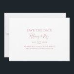 Simple Elegant Rose Gold Horizontal Save the Date<br><div class="desc">This simple elegant rose gold horizontal save the date is perfect for your classic modern minimalist rose gold wedding. Design features classic vintage minimal chic contemporary blush gold font and delicate romantic formal calligraphy. It's excellent for spring, summer, fall, or winter luxury weddings. Keep it as is, or choose to...</div>