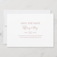 Simple Elegant Rose Gold Horizontal Save the Date