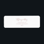 Simple Elegant Rose Gold Return Address Label<br><div class="desc">This simple elegant rose gold return address label is perfect for your classic modern minimalist rose gold wedding. Design features classic vintage minimal chic contemporary blush gold font and delicate romantic formal calligraphy. It's excellent for spring, summer, fall, or winter luxury weddings. Keep it as is, or choose to personalise...</div>