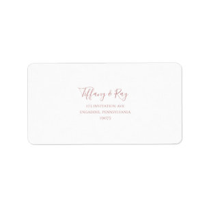 Simple Elegant Rose Gold RSVP Address Labels