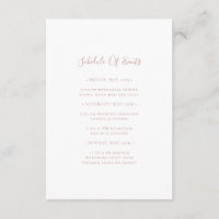 Simple Elegant Rose Gold Schedule of Events