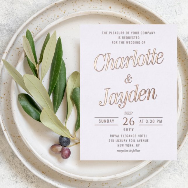 Simple Elegant Rose Gold Script Photo Wedding (Creator Uploaded)