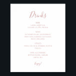 Simple Elegant Rose Gold Wedding Drinks Menu Sign<br><div class="desc">This simple elegant rose gold wedding drinks menu sign is perfect for your classic modern minimalist rose gold wedding. Design features classic vintage minimal chic contemporary blush gold font and delicate romantic formal calligraphy. It's excellent for spring, summer, fall, or winter luxury weddings. Keep it as is, or choose to...</div>