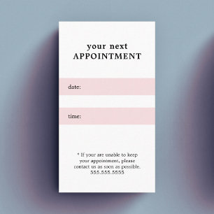 Simple Elegant Rose White Beauty Appointment Card