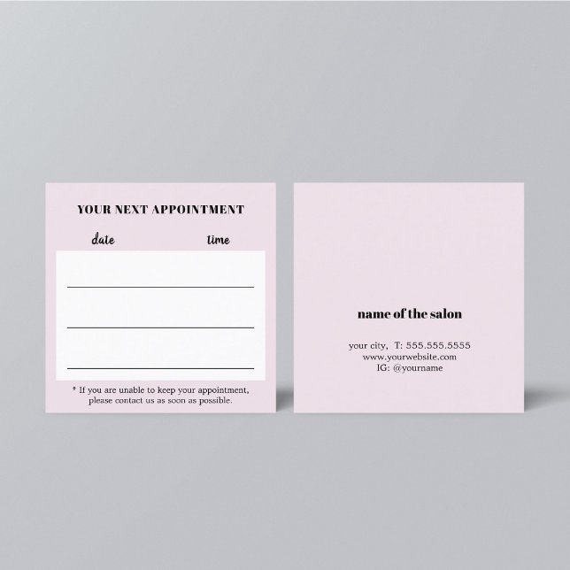 Simple Elegant Rose White Hair Salon Appointment Card (Creator Uploaded)