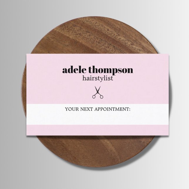 Simple Elegant Rose White Scissors Hair Stylist  Appointment Card (Creator Uploaded)