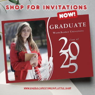 Simple Elegant Ruby Red Graduation