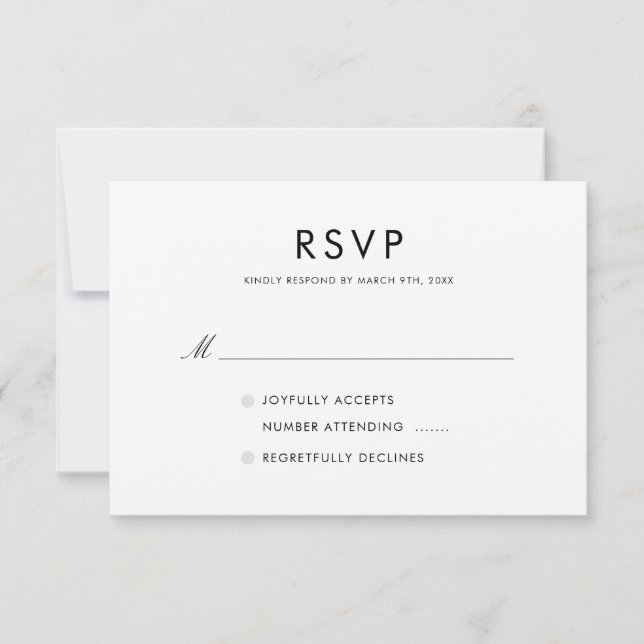 Simple Elegant Rustic Brown Kraft Wedding RSVP Card (Front)