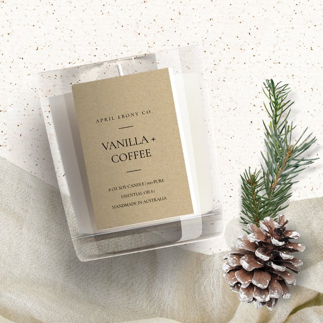 SIMPLE ELEGANT RUSTIC KRAFT MINIMAL MODERN CANDLE FOOD LABEL (Creator Uploaded)