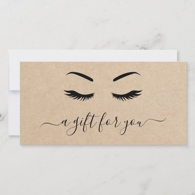 Simple Elegant Rustic Lashes Gift Certificate (Front)