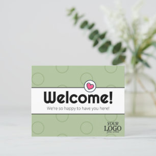 Simple Elegant Sage Green Business Welcome Postcard