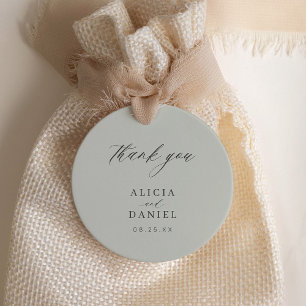 Simple elegant sage green wedding favour classic round sticker