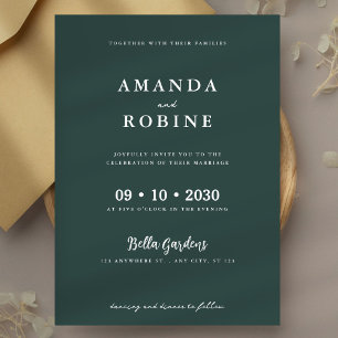 Simple Elegant Sage Green Wedding Invitation