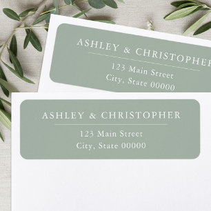 Simple Elegant Sage Green Wedding Return Address Label