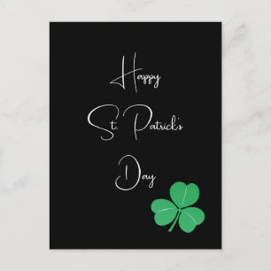 Simple Elegant Saint Patricks Day Shamrock  Postcard