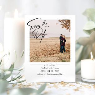 Simple Elegant Save the Date Photo Magnetic Invitation