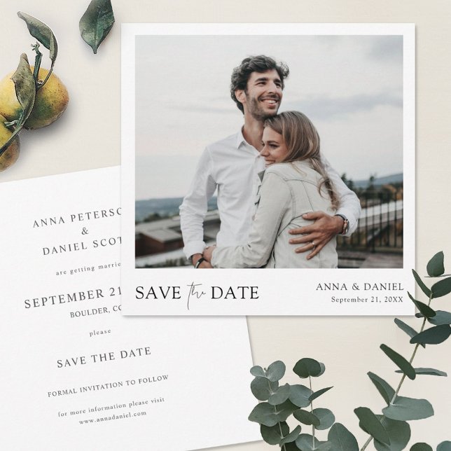 Simple Elegant Save the Date Photo Wedding Invitation (Creator Uploaded)