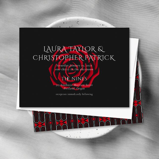 Simple Elegant Scarlet Rose Invitation (Creator Uploaded)