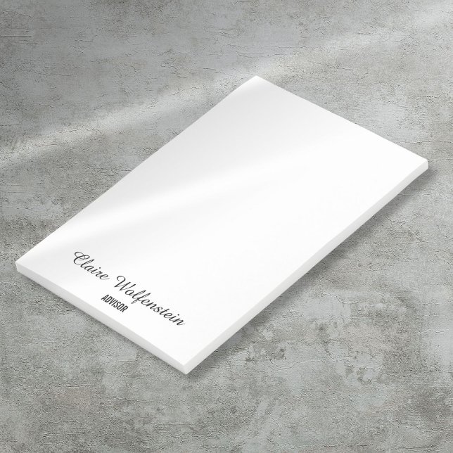 Simple Elegant Script Black White Post it Notes (Simple Elegant Script Black White Post it Notes)