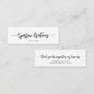 Simple Elegant Script Calligraphy Mini Mini Business Card